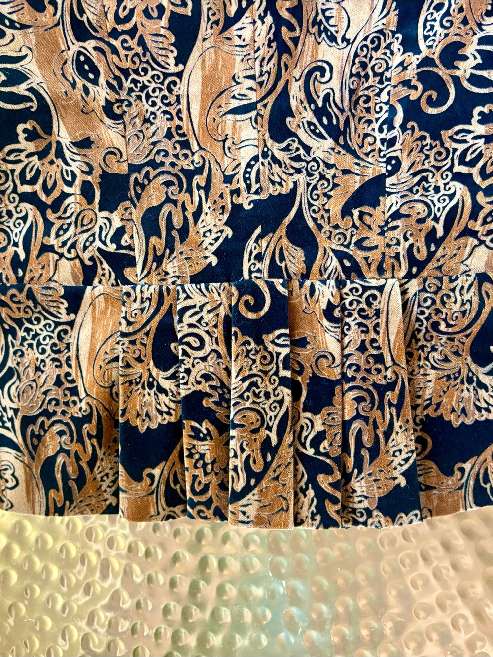Vintage Georgiou Velvet Gold Metallic Floral Jacquard Fitted Peplum Blazer 8 - Picture 7 of 10